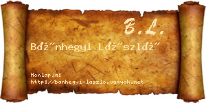 Bánhegyi László névjegykártya